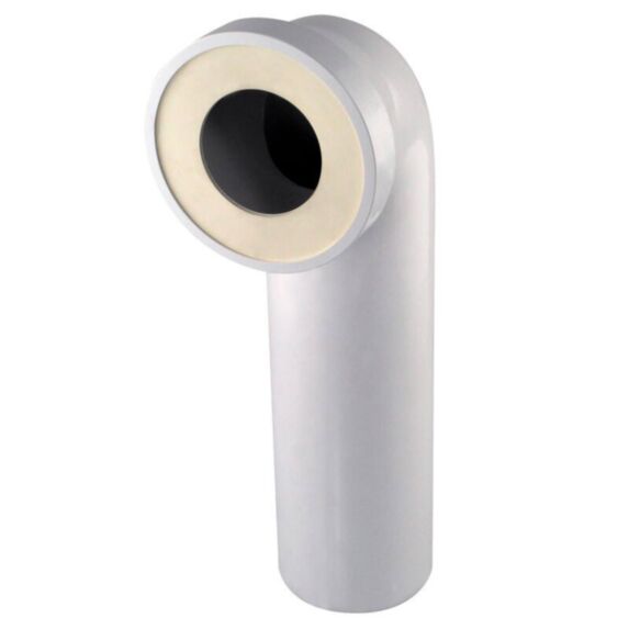 Pipe rigide PVC longue coudée mâle blanche pour WC diam.100 - INTERPLAST