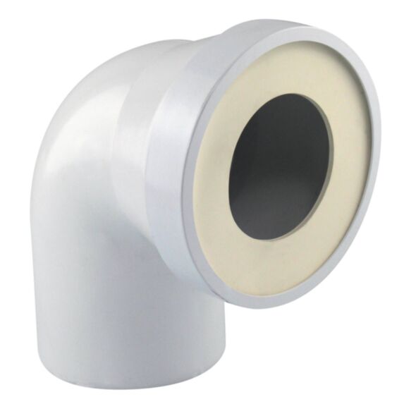 Pipe rigide PVC longue coudée mâle blanche pour WC diam.100 - INTERPLAST