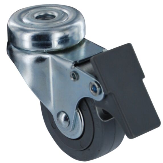 Roulette de collectivité à œil pivotante à frein caoutchouc gris Ø50mm - Charge supportée 40 kg - CIME