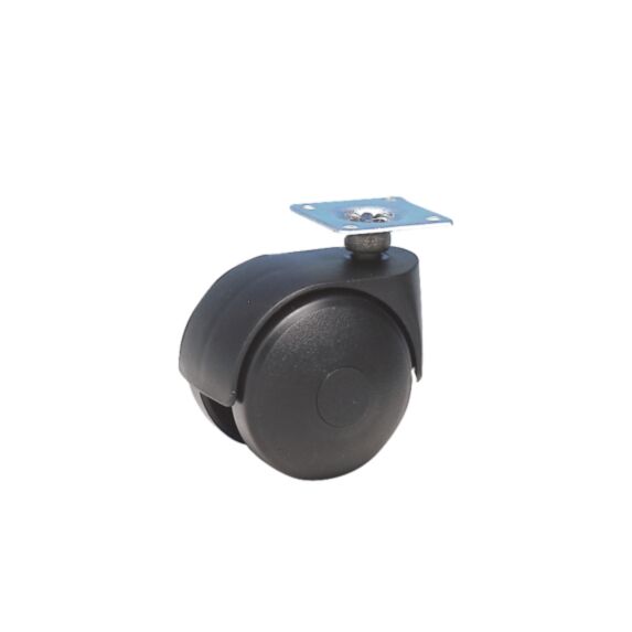 Roulette décorative à platine pivotante polypropylène noir Ø50mm - Charge supportée 40 kg - CIME