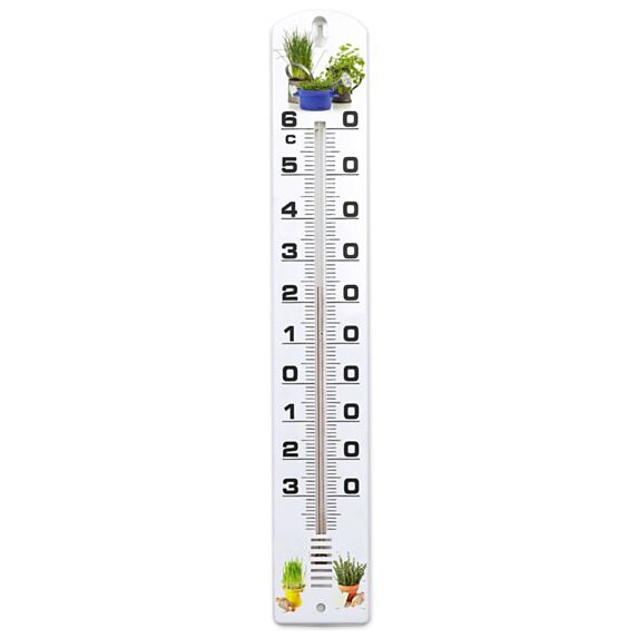 Thermomètre plastique décor aromates 30cm - AJS