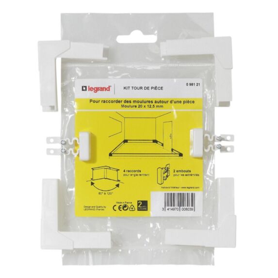 Kit tour de pièce pour moulure 20x12.5mm - LEGRAND