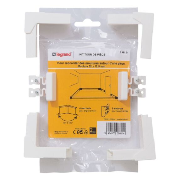 Kit tour de pièce pour moulure 32x12.5mm - LEGRAND