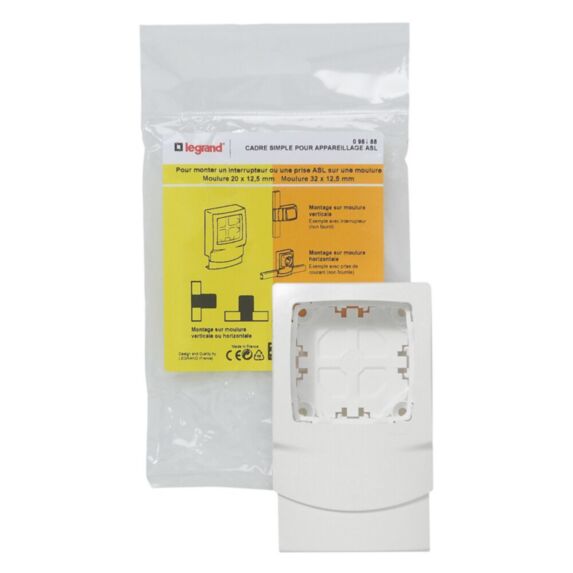 Cadre simple pour montage appareillage saillie sur moulure 12.5mm - LEGRAND