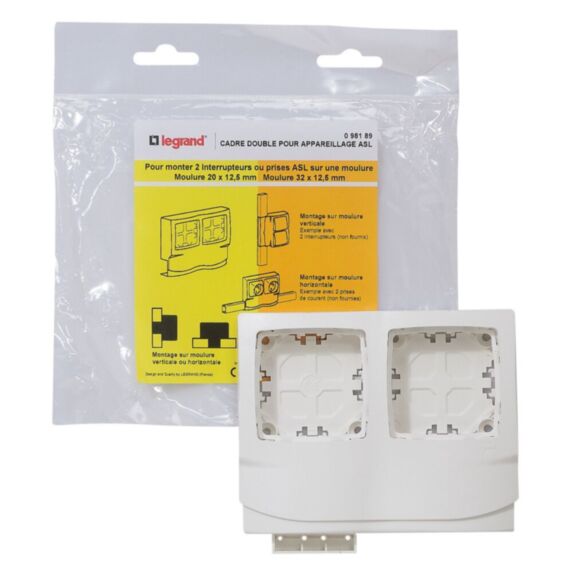 Cadre double pour montage appareillage saillie sur moulure 12.5mm - LEGRAND
