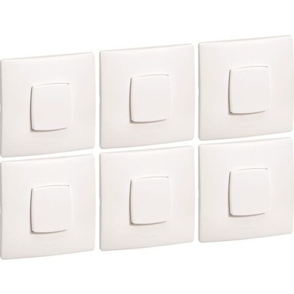 lot 6 interrupteurs ou va et vient neptune - LEGRAND