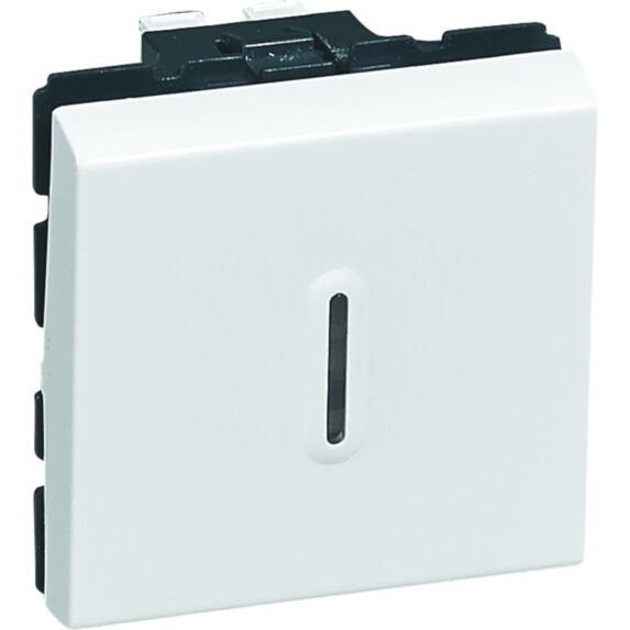 Interrupteur ou va-et-vient lumineux (voyant fourni) Mosaic - Blanc - 2 modules - LEGRAND