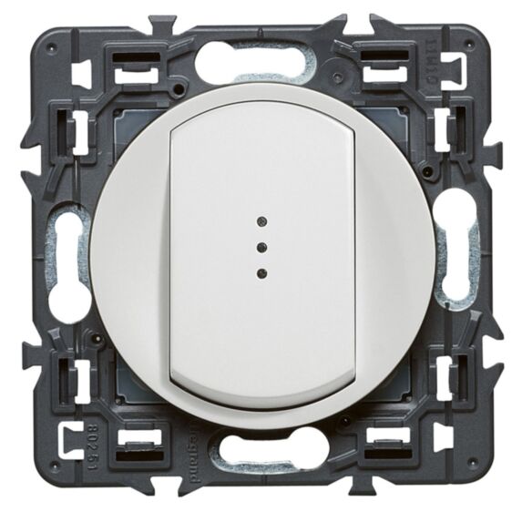 Interrupteur ou va et vient soft témoin sans neutre blanc céliane - LEGRAND