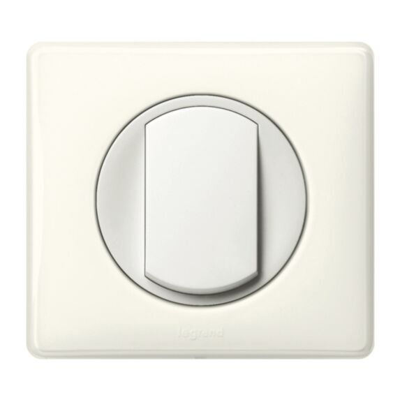 Va-et-vient 10A + plaque céliane blanc - LEGRAND