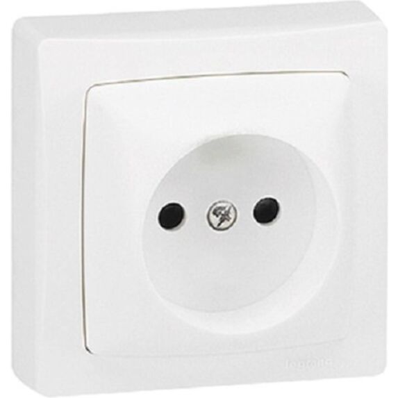 Prise de courant sans terre Appareillage Saillie - bornes à vis - Blanc