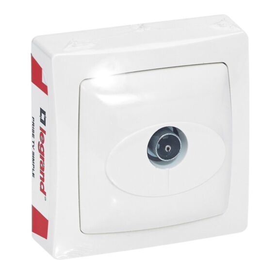 Prise TV simple appareillage saillie blanc - LEGRAND