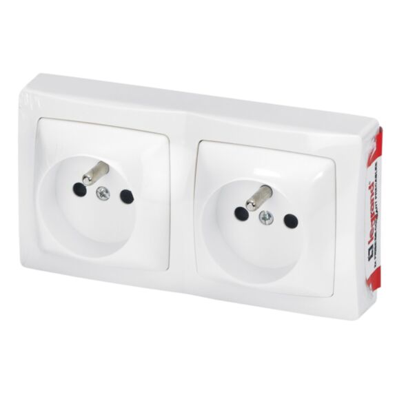 Double prise 2P+T précablée ASL blanc - LEGRAND