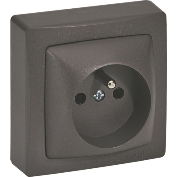 Prise Saillie 2pôles+terre marron