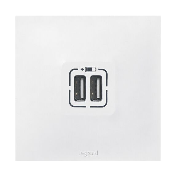 Prise double USB Neptune blanc - LEGRAND