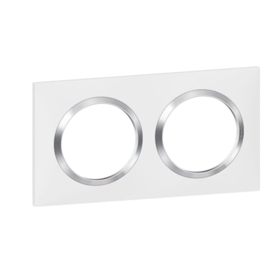 Plaque 2 postes blanc chrome dooxie - LEGRAND