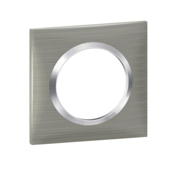 Plaque 1 Poste Carre Dooxie Inox Brosse - LEGRAND