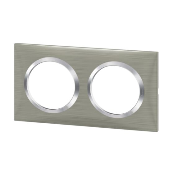 Plaque 2P style inox brossé - LEGRAND