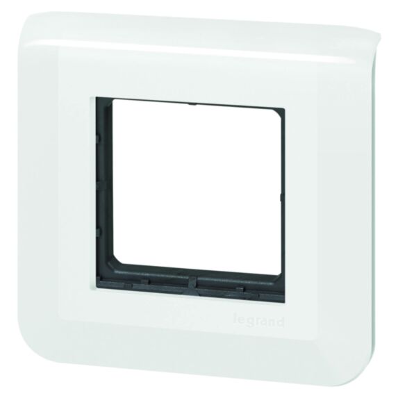 Plaque avec Support Mosaic 2 Modules Fixation à Vis Blanc