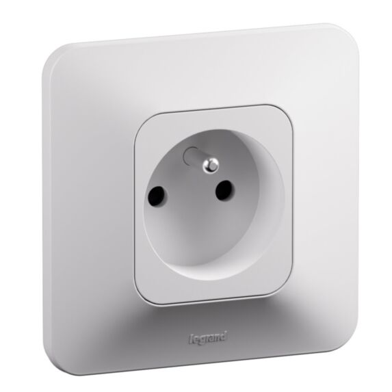 Prise de courant avec terre 2P+T Neptune 16A bornes automatiques blanc - LEGRAND