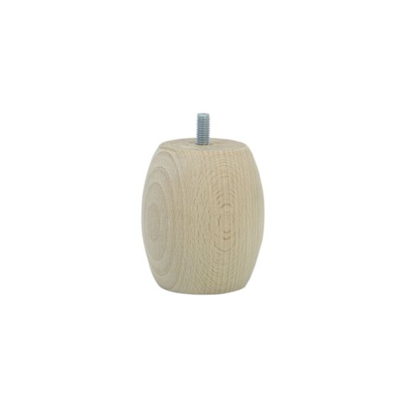 Pied de meuble boule bois brut H.80 Ø68mm - BAR PLUS