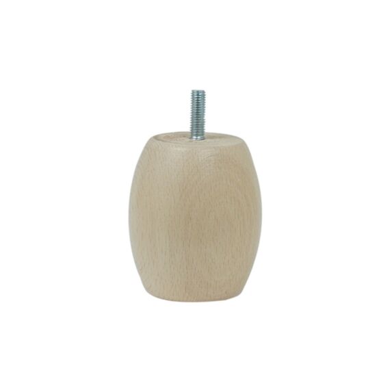 Pied de lit boule bois verni naturel H.80 Ø68mm - BAR PLUS
