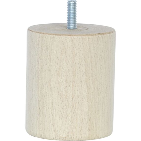 Pied de lit cylindrique brut H.80 Ø68 mm - EVOLUDIS