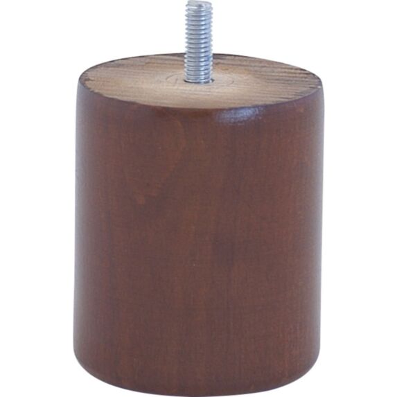 Pied de lit cylindrique noyer h80 Ø68 mm - EVOLUDIS