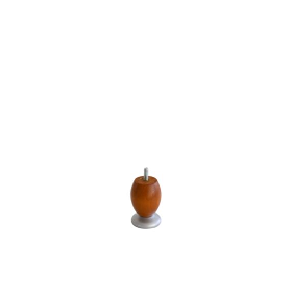 Pied de lit cocon merisier/aluminium h80 d55
