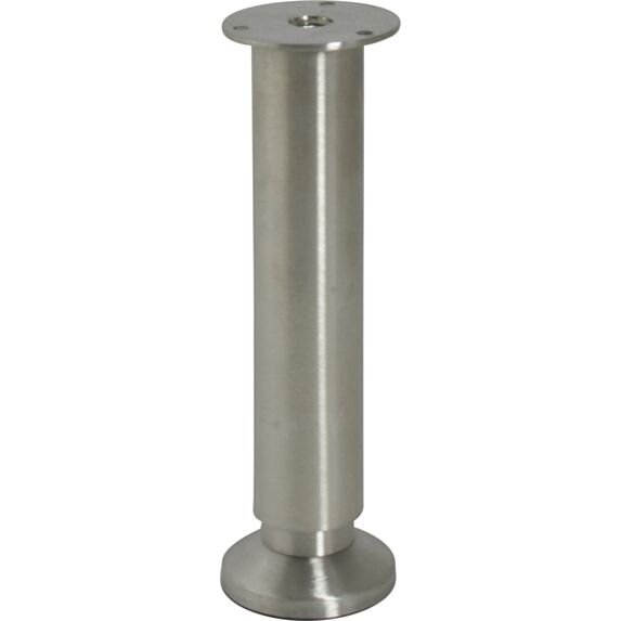 Pied de meuble métal brossé bros H.200/215 Ø58mm - BAR PLUS