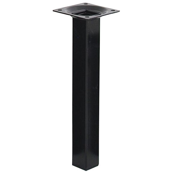 Pied carré métal noir h200 25x25 mm - EVOLUDIS