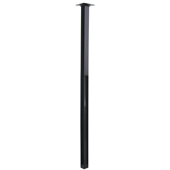 Pied carré métal noir H.700 25x25 mm - EVOLUDIS