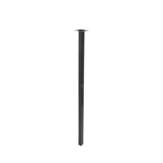 Pied carré métal noir H.800 25x25 mm - EVOLUDIS