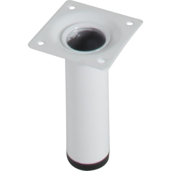 Pied cylindrique métal blanc H.100 Ø30 mm - EVOLUDIS
