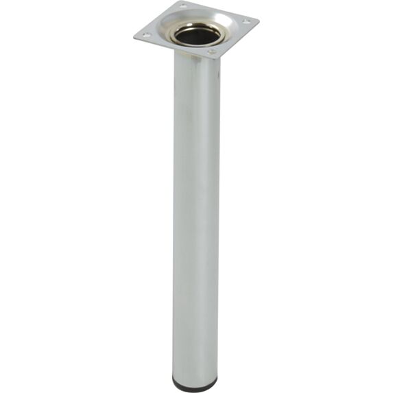 Pied metallique cylindrique sans verin chrome H.250 ∅30 - BAR PLUS