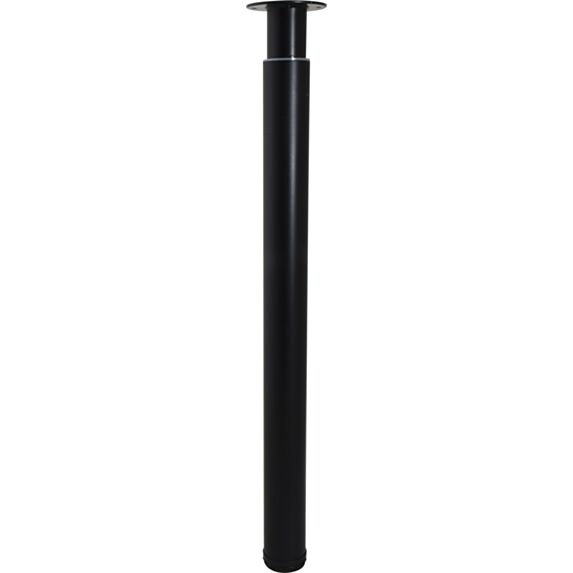 Pied table cylindrique réglable H70-110cm Ø60mm noir acier - BAR PLUS