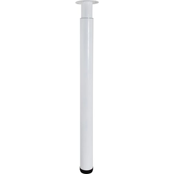 Pied métal cylindrique réglable blanc H.705-1100 ∅60 - BAR PLUS