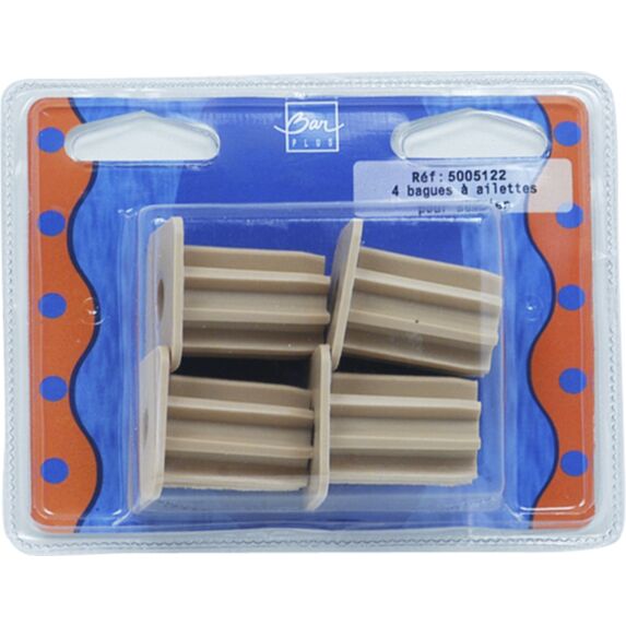 Blister 4 pieces bague ailette beige H.36 ∅25 - EVOLUDIS