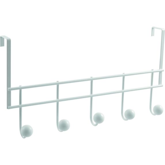 Portemanteau 5 patères à suspendre Scoop Métal Blanc