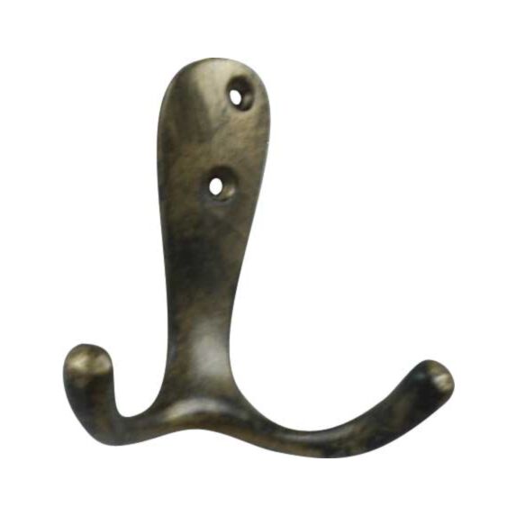 Portemanteau 1 patère à fixer Reine Laiton Vieilli