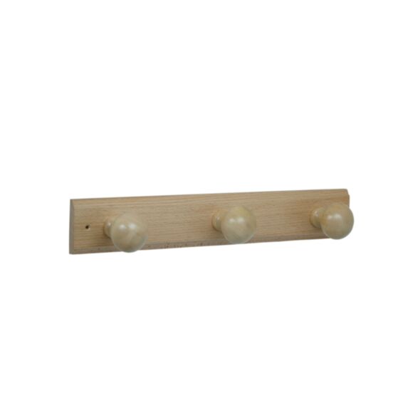 Portemanteau club verni naturel 3 têtes
