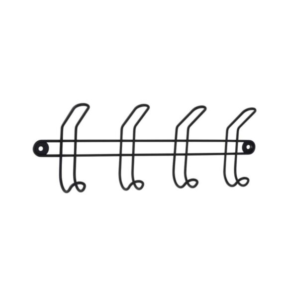 Portemanteau 4 patères à fixer Rock Métal Noir