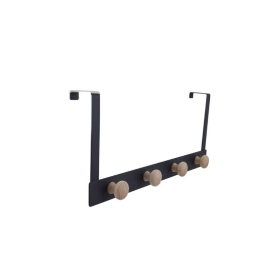 Portemanteau patère PMX Biopic bois noir mat 4 têtes - BAR PLUS
