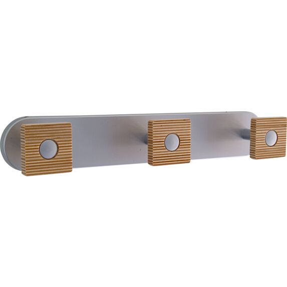 portemanteau paso gris alu / zébrano 3 têtes