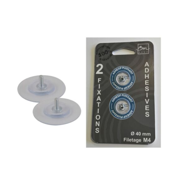 Bouton de meuble x2 adhésifs M4 d40 - BAR PLUS