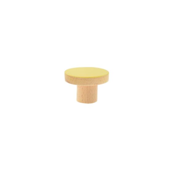 bouton rond jaune diam 40 h 30 mm