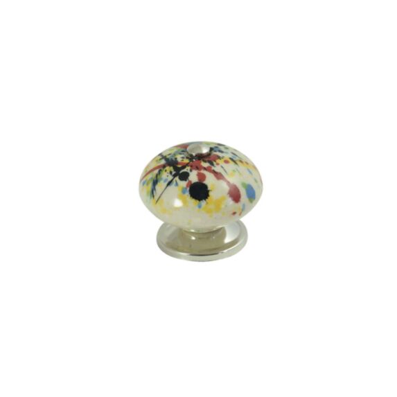 Bouton meuble blanc multicolore céramique 40x40x40mm - BAR PLUS