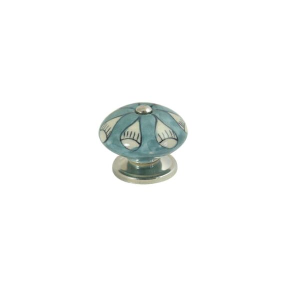 Bouton meuble blanc/blanc bleu céramique 40x40x40 - BAR PLUS