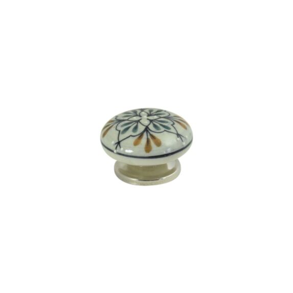 Bouton meuble blanc/blanc noir marbre céramique 39x39x23 - BAR PLUS