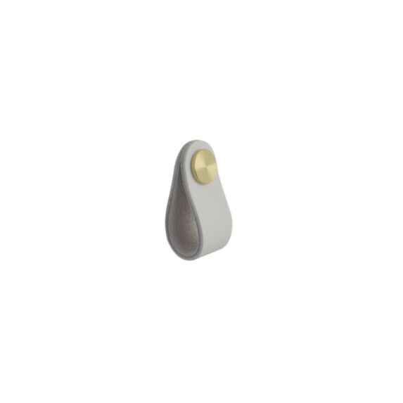 Bouton meuble blanc cuir 65x125 - BAR PLUS