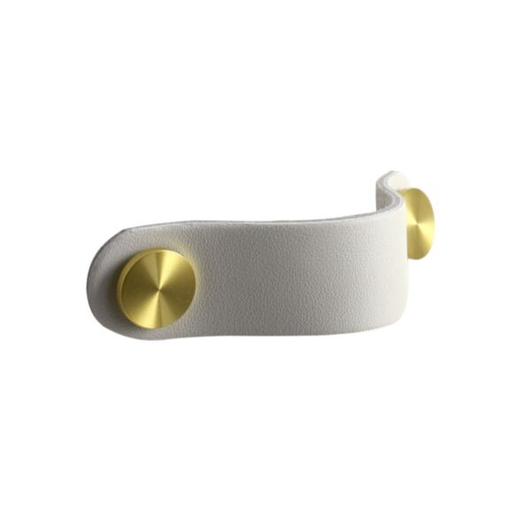 Poignée meuble blanc cuir 130x25 - BAR PLUS